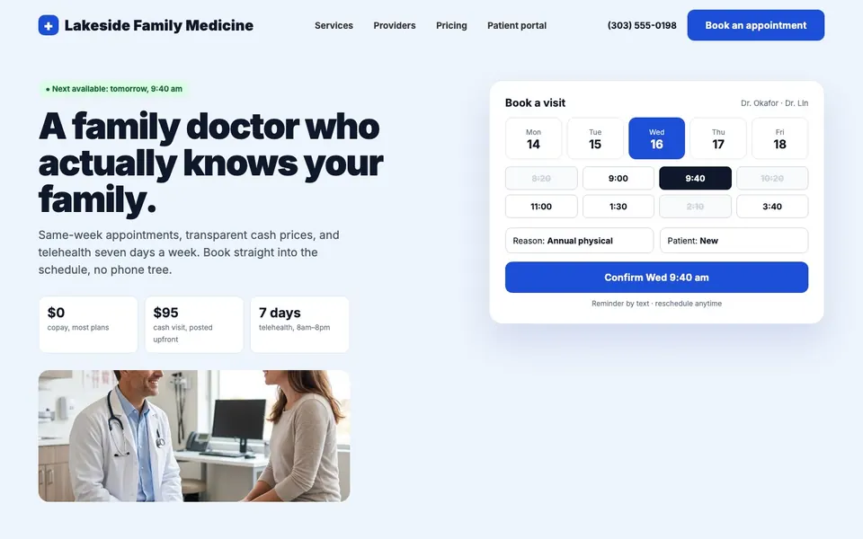 Lakeside Family Medicine website