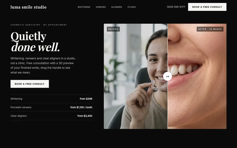 Luma Smile Studio website