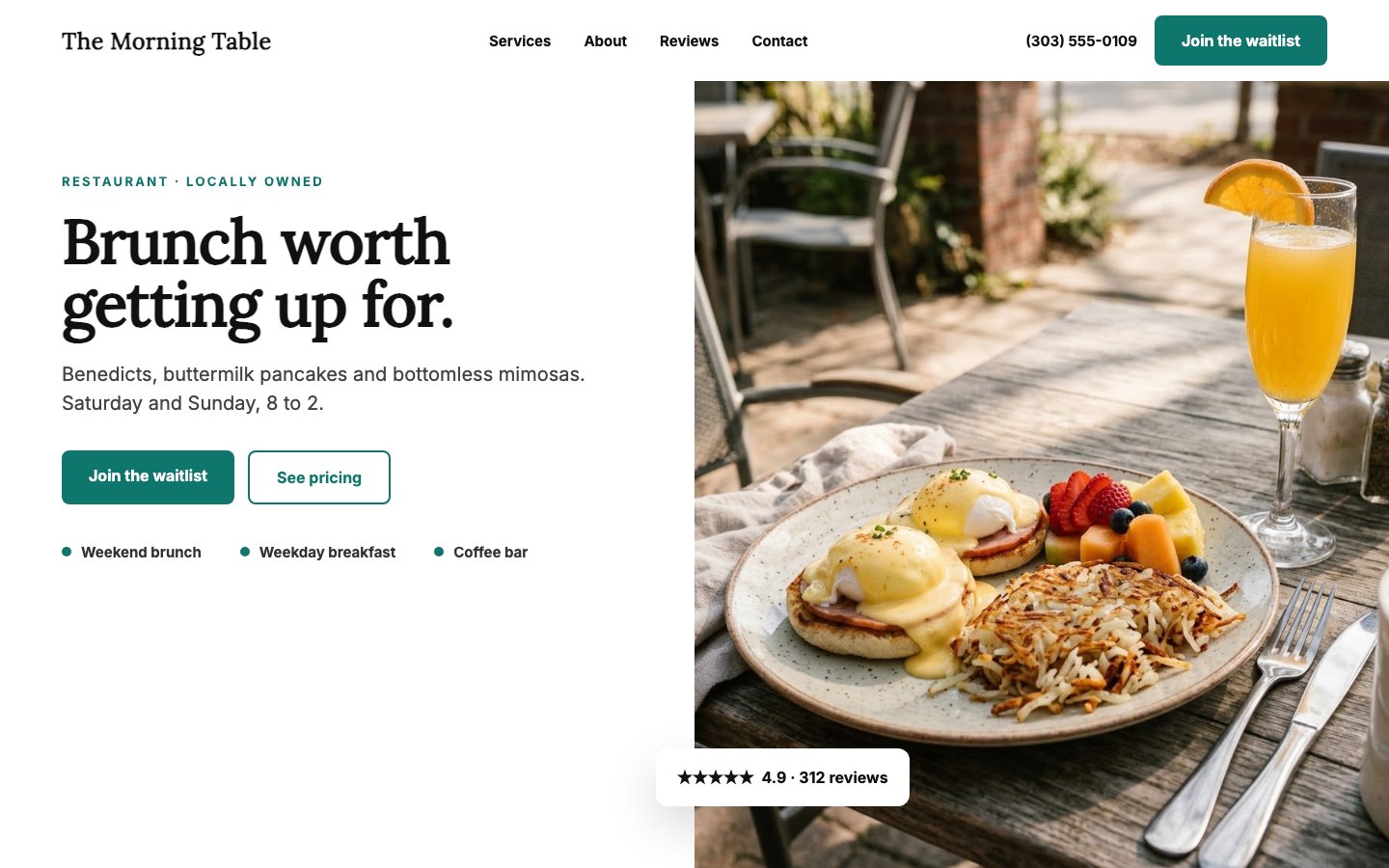 The Morning Table home page