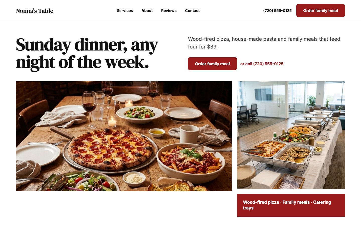Nonna's Table home page