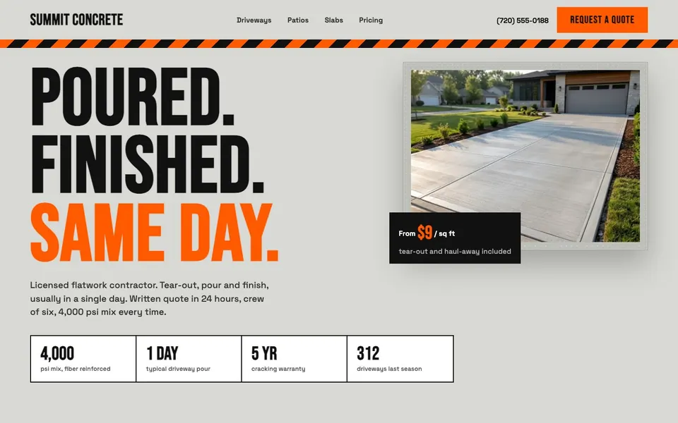 Summit Concrete website