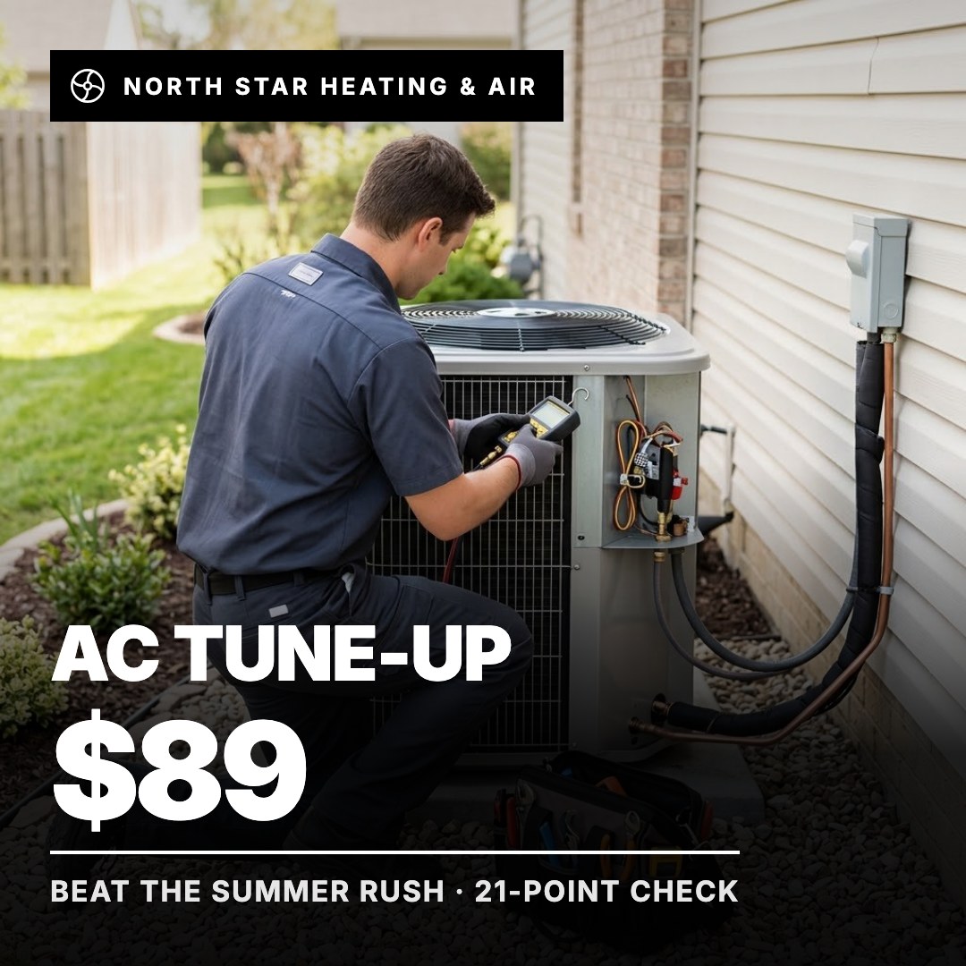 North Star Heating & Air ad: AC Tune-Up $89