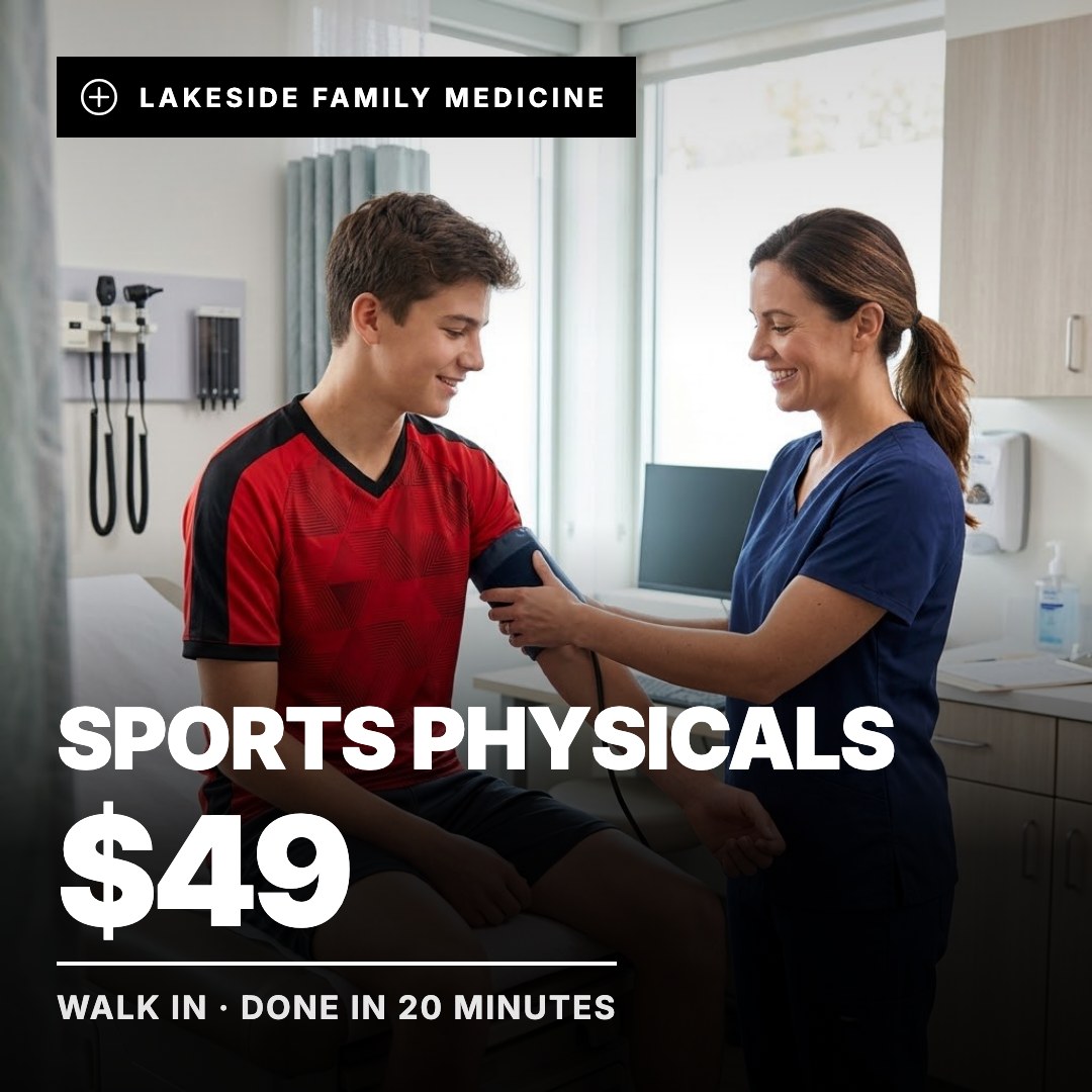 Lakeside Family Medicine ad: Sports Physicals $49